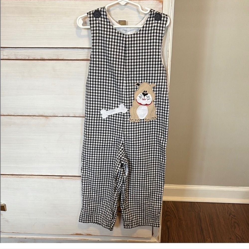 Kelly's Kids Black and White Gingham Overalls